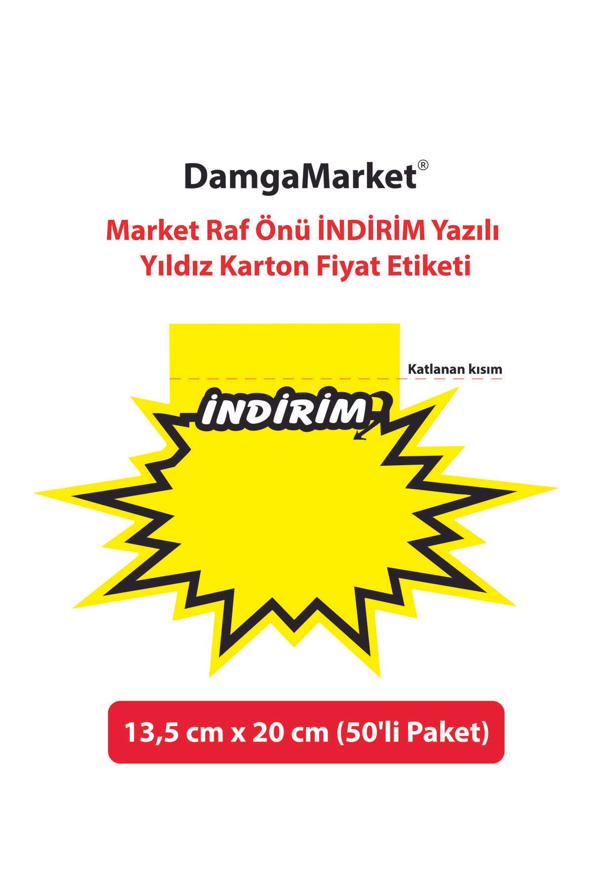 DamgaMarket Market Raf ÖnüİNDİRİM Yazılı Yıld...