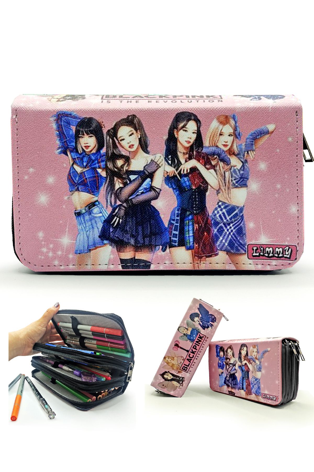 Limmy Kalem Kutusu Black PinkBlink Organizer...