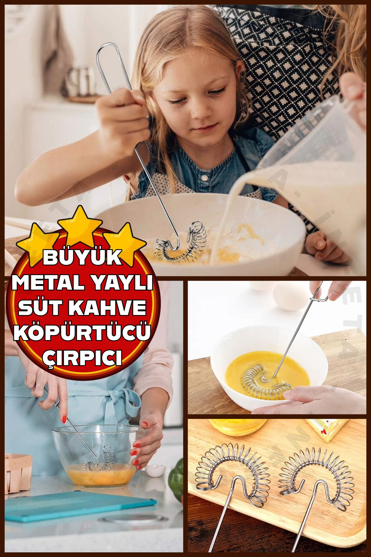 İnfeta Yaylı Yumurta SütKahve Çırpıcı Metal Y...