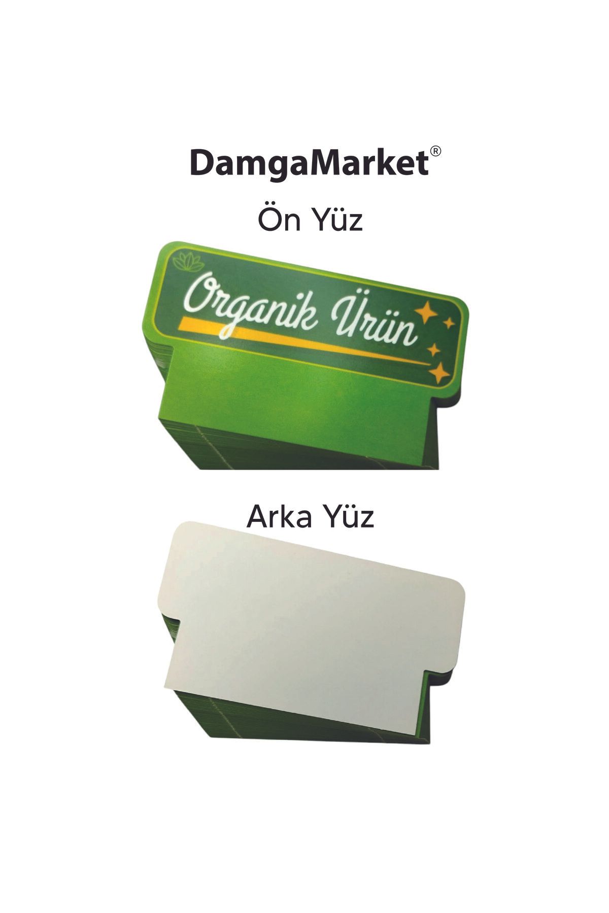 Market Raf Önü ORGANİK ÜRÜN Etiketi, Fiyat Uyarı Etiketi, 9 cm x 5 cm, Rafa Takılır, 100'lü Paket