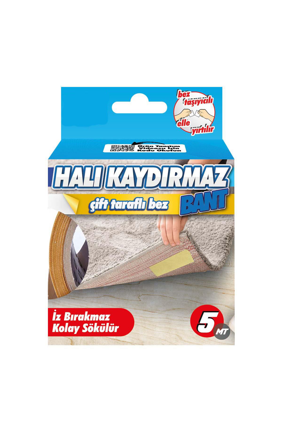 Halı Kilim Kaydırmaz Bant, Halı Sabitleme Ve Yapıştırma Bandı, En:5 Cm, Boy:5 Metre, Halı Kaydırmaz