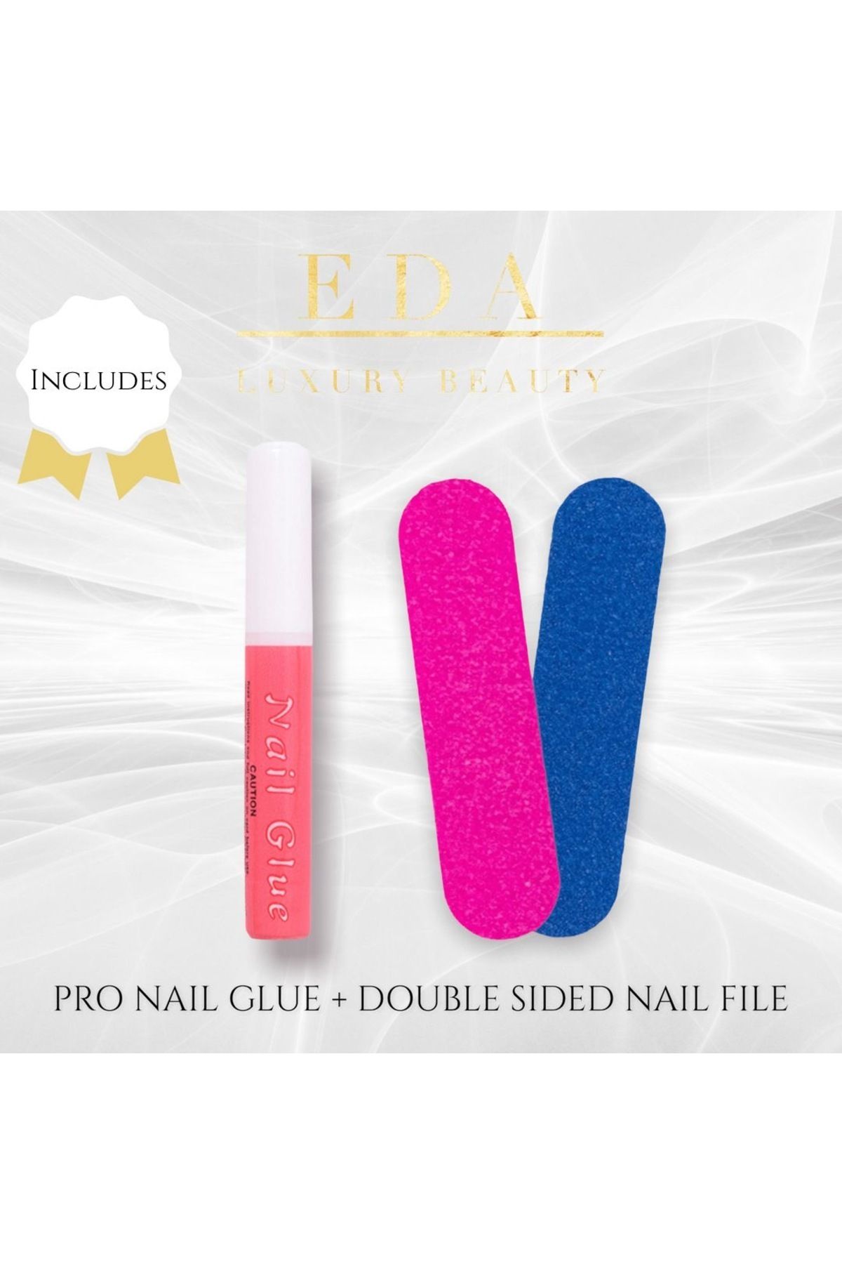 24'lü Siyah Takma Tırnak Lüks Parlak Uzun Oval Badem Stiletto Yapıştırıcılı Nail Art Fake Nails Set