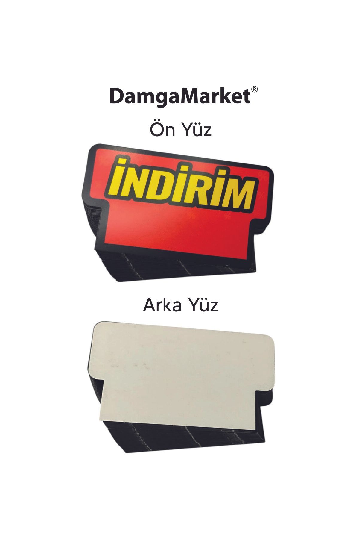 Market Raf Önü İNDİRİM Karton Fiyat Etiketi, 9 cm x 5 cm, Rafa Takılabilir, 100 Adet