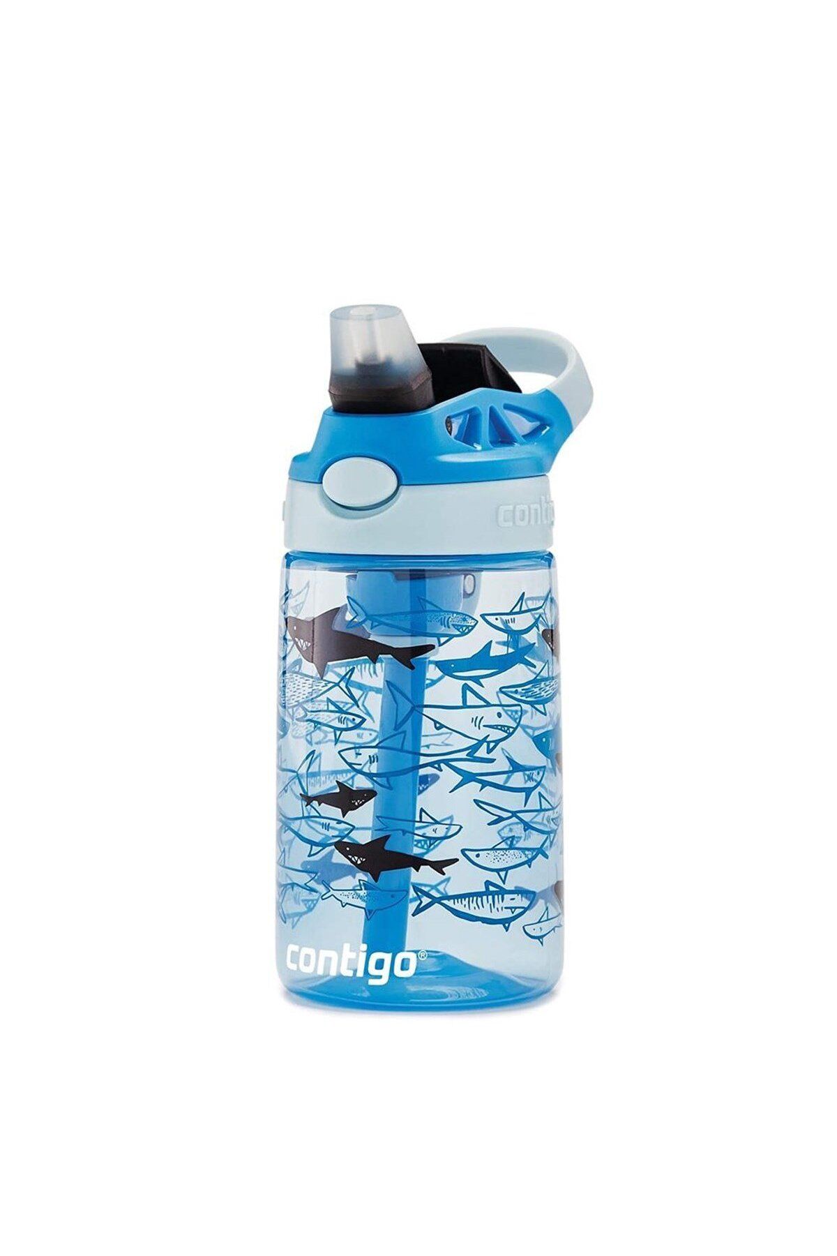 Gizmo Flip Pro Sharks Tritan Çocuk Suluğu 420ML - Açık Mavi