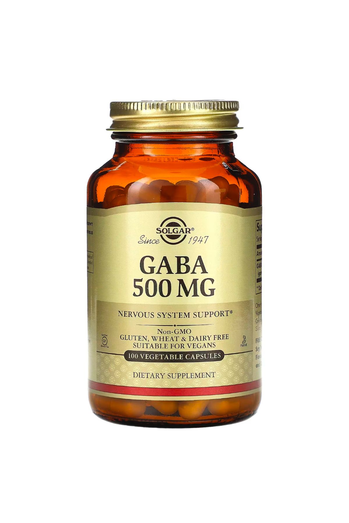 SOL GAR, GABA, 500 mg, 100Capsules vr7