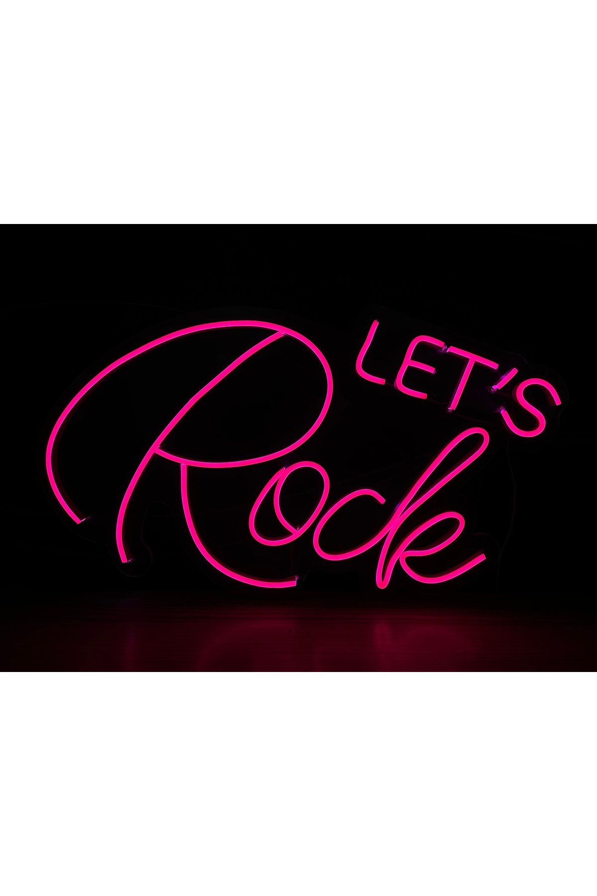 Neon Led Tabela Dekoratif Aydınlatma -lets Rock, 50x40cm-