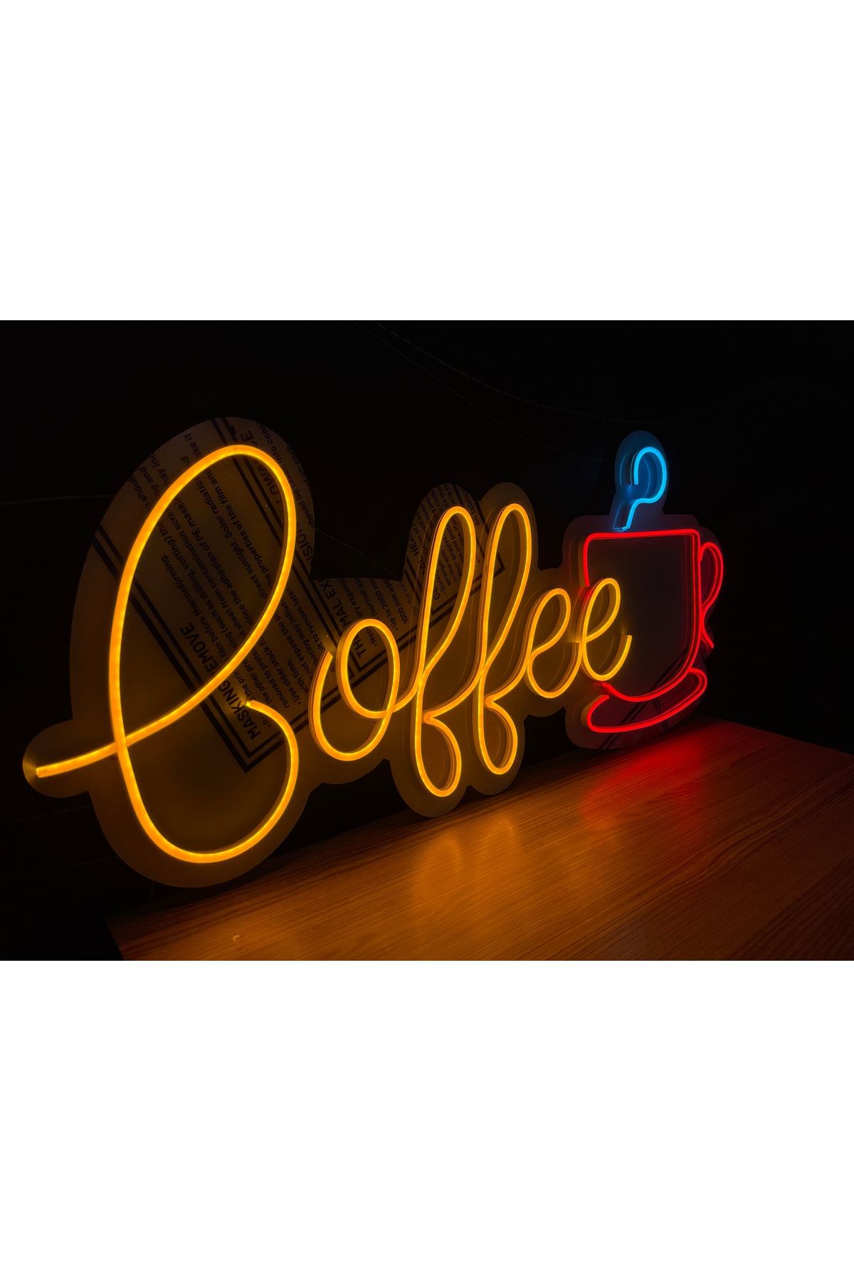 Neon LED Tabela Dekoratif Aydınlatma -Coffee, 90x38cm-