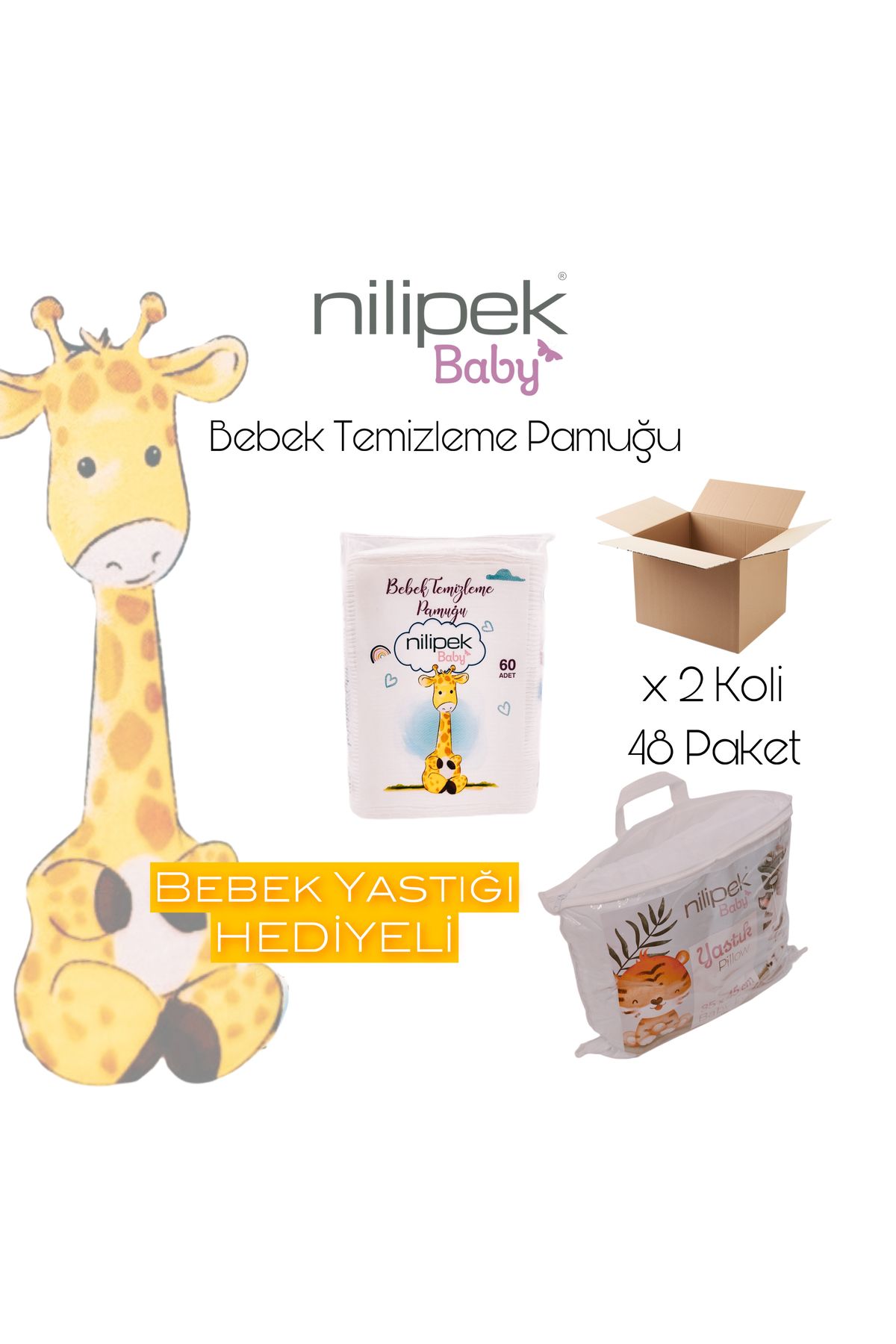 Nilipek baby Bebek TemizlemePamuğu 2 Kutu (48...