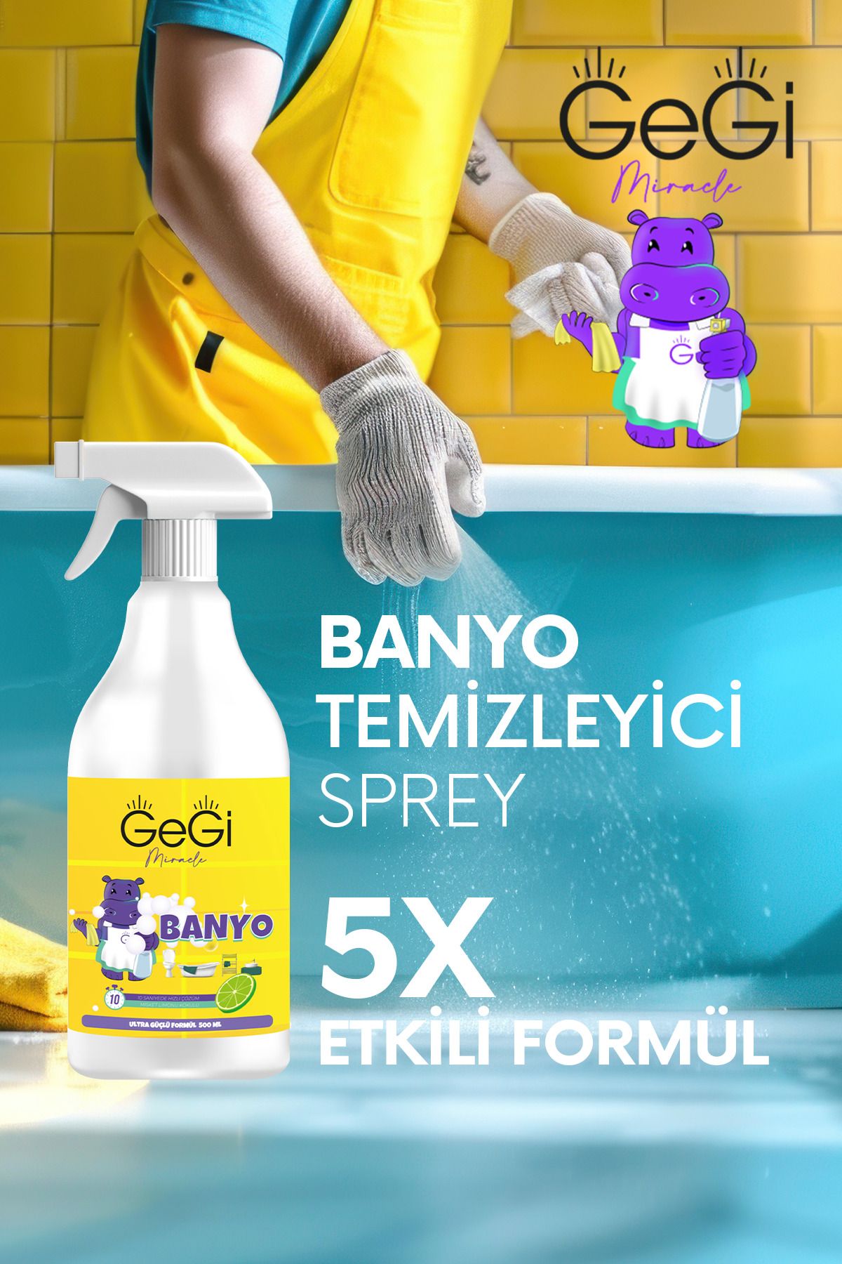 Banyo Temizleyici Kireç Sökücü Kir Çözücü Etkili Güçlü Fomül Sprey