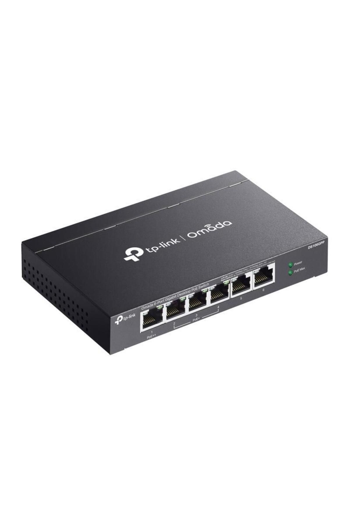 OMADA DS106GPP 4 PORT GIGABIT+2 PORT GIGABIT UPLINK 64W 250 METRE POE MESAFE METAL KASA SWIT