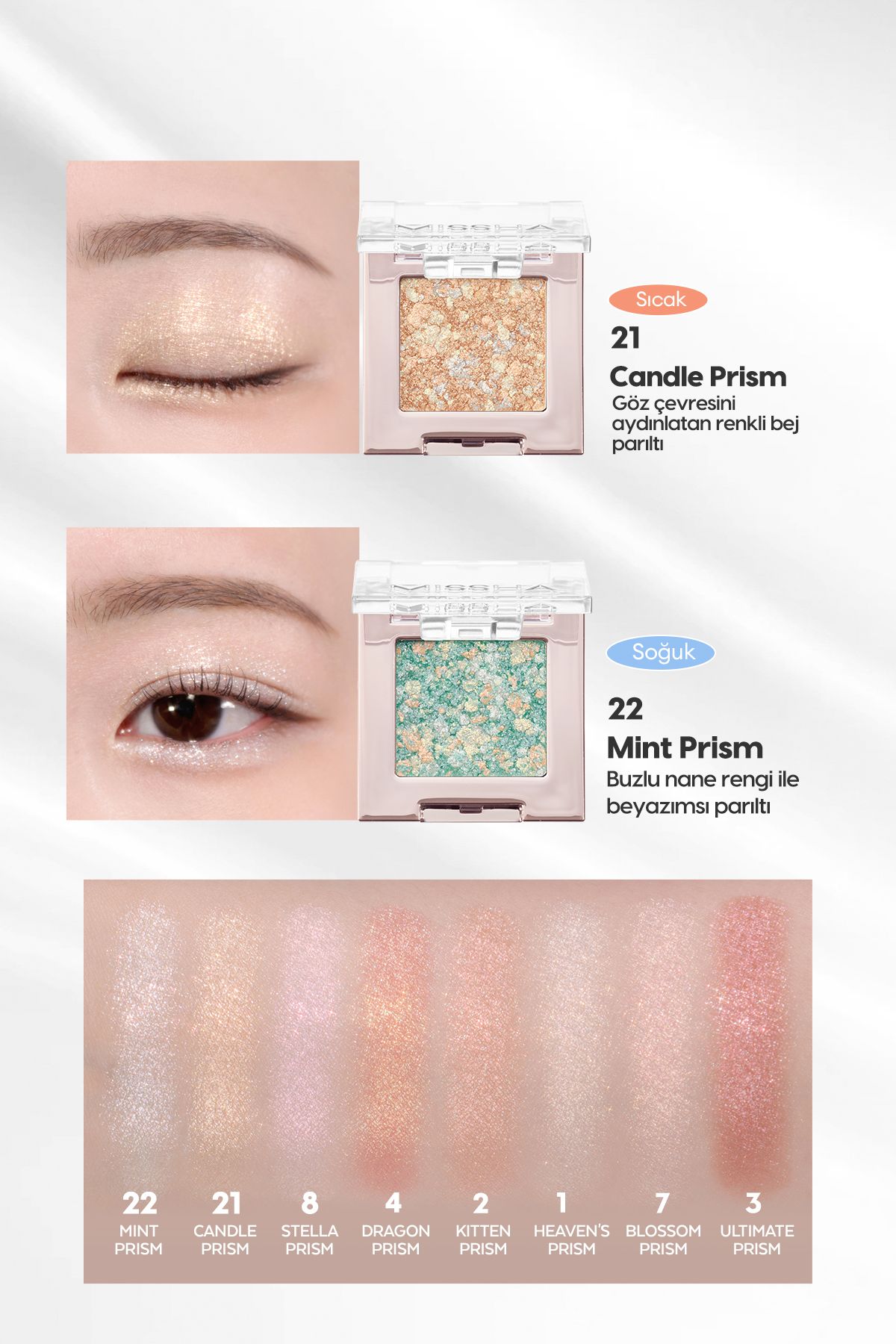 Topaklanmayan El Yapımı Holografik Simli Far Modern Shadow Glitter Prism (No.3 Ultimate Prism)