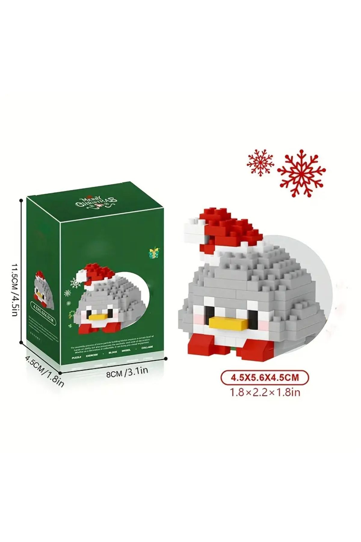 Bricks Penguen Figür Yeni Yıl Özel Seri Yılbaşı Hediyesi 3d Yapboz Puzzle Süs