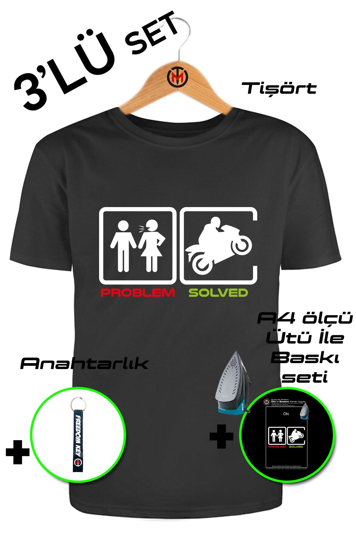 Motosiklet T-shirt Motosiklet Temalı Problem...