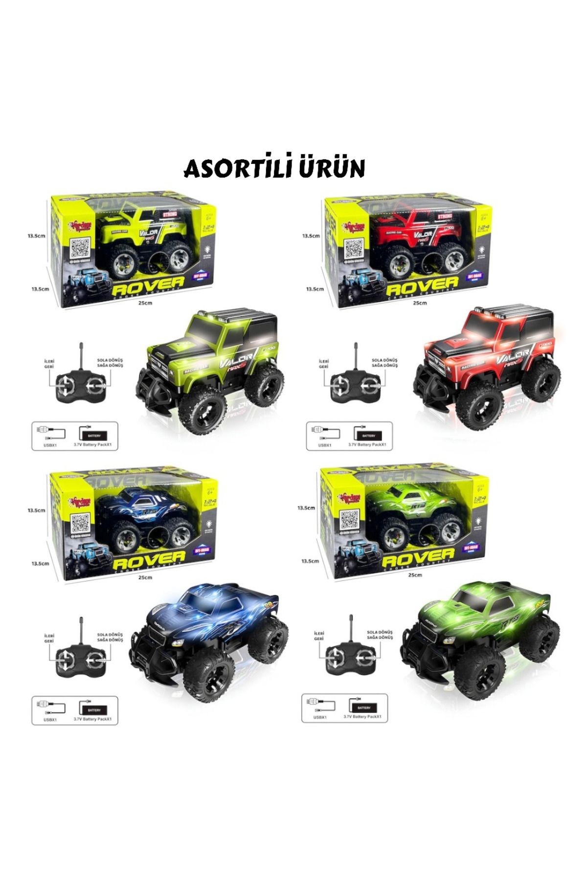 Uzaktan Kumandalı Full Fonksiyon Şarjlı Stunt 4X4 Işıklı Araba Işıklı Off Road Fonksiyon Araba