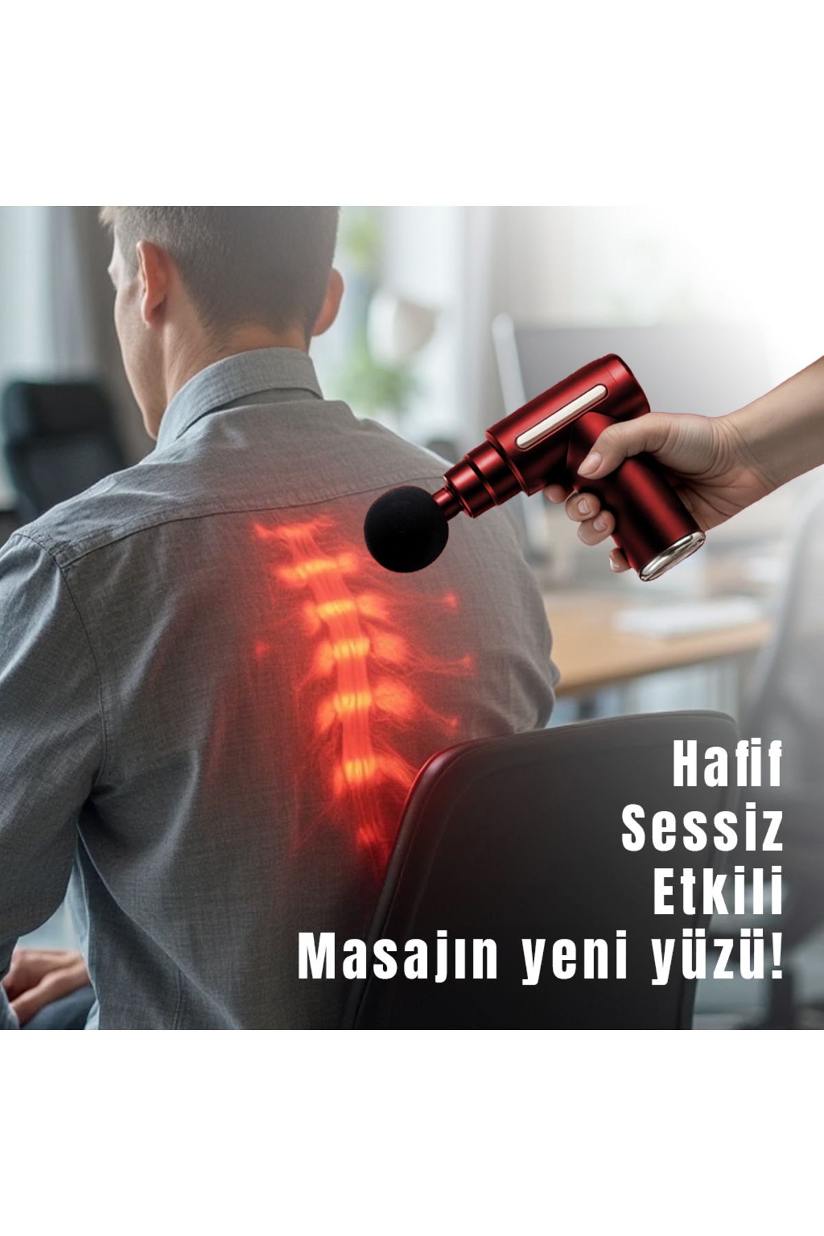 Darbeli Titreşimli Şarjlı Sporcu Masaj Tabancası Masaj Aleti Kas Rahatlatıcı Egzersiz Alet