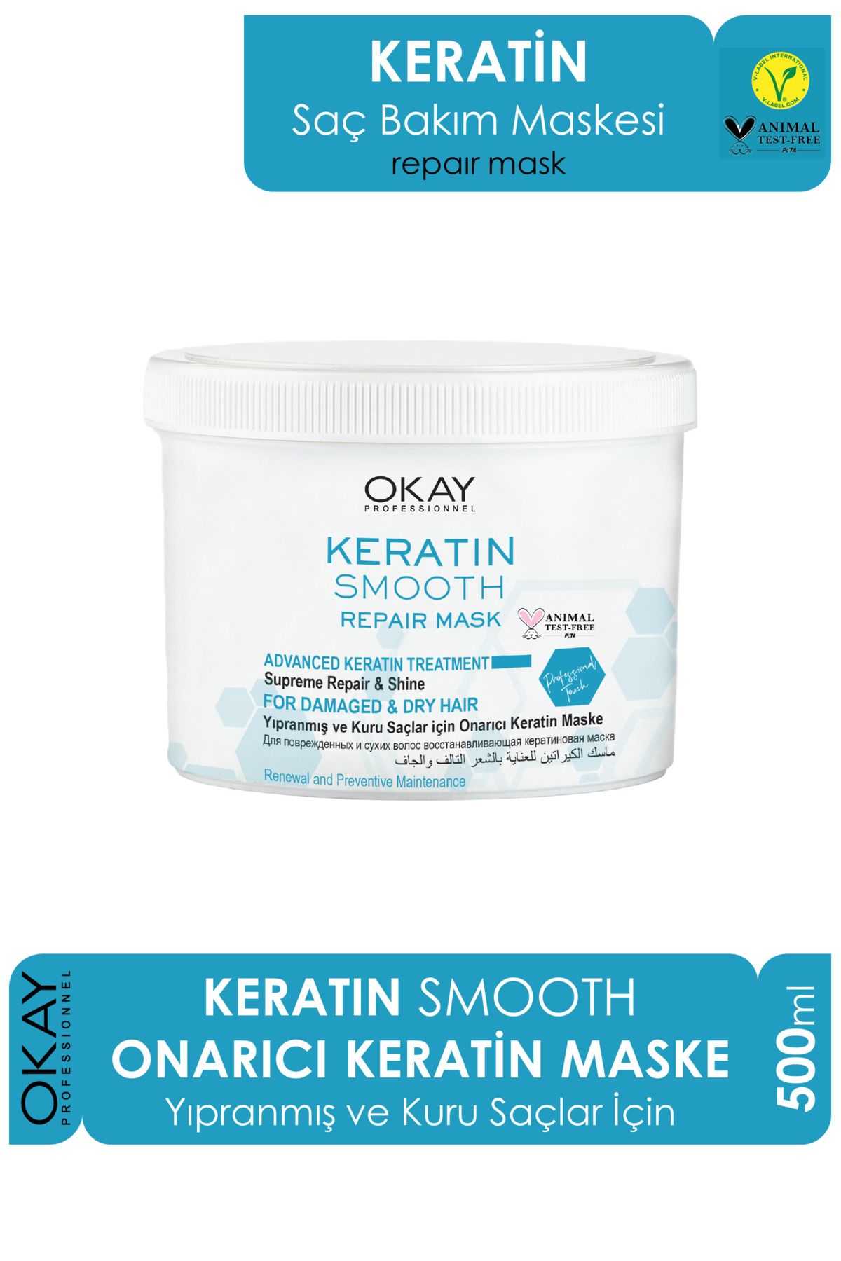 OkayKeratın Smooth OnarıcıMaske 500ml