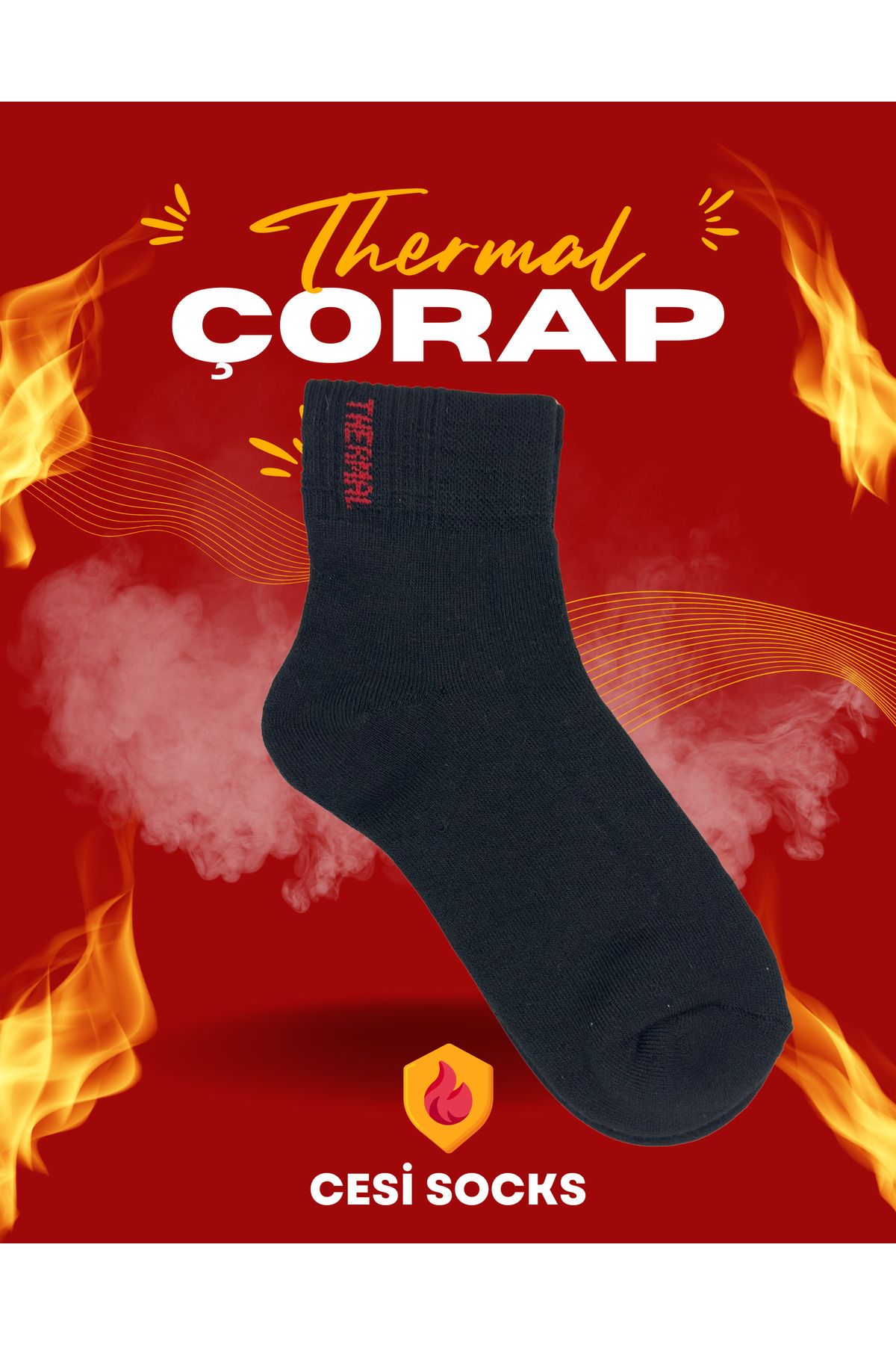 Cesi Socks 2'li Termal KışlıkSiyah Çorap