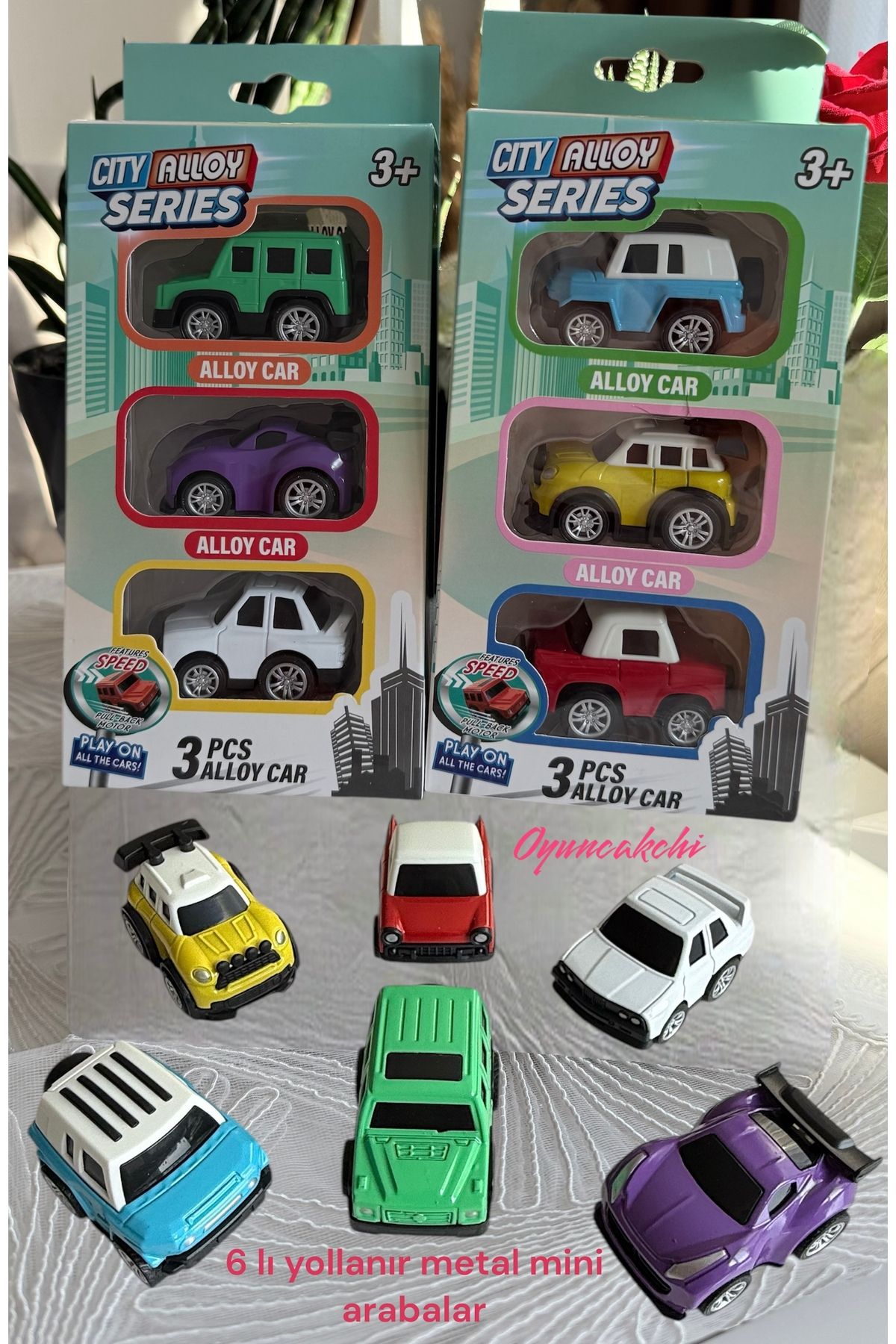 tmtoysandmore 6lı Mini MetalOyuncak Araba Çek...