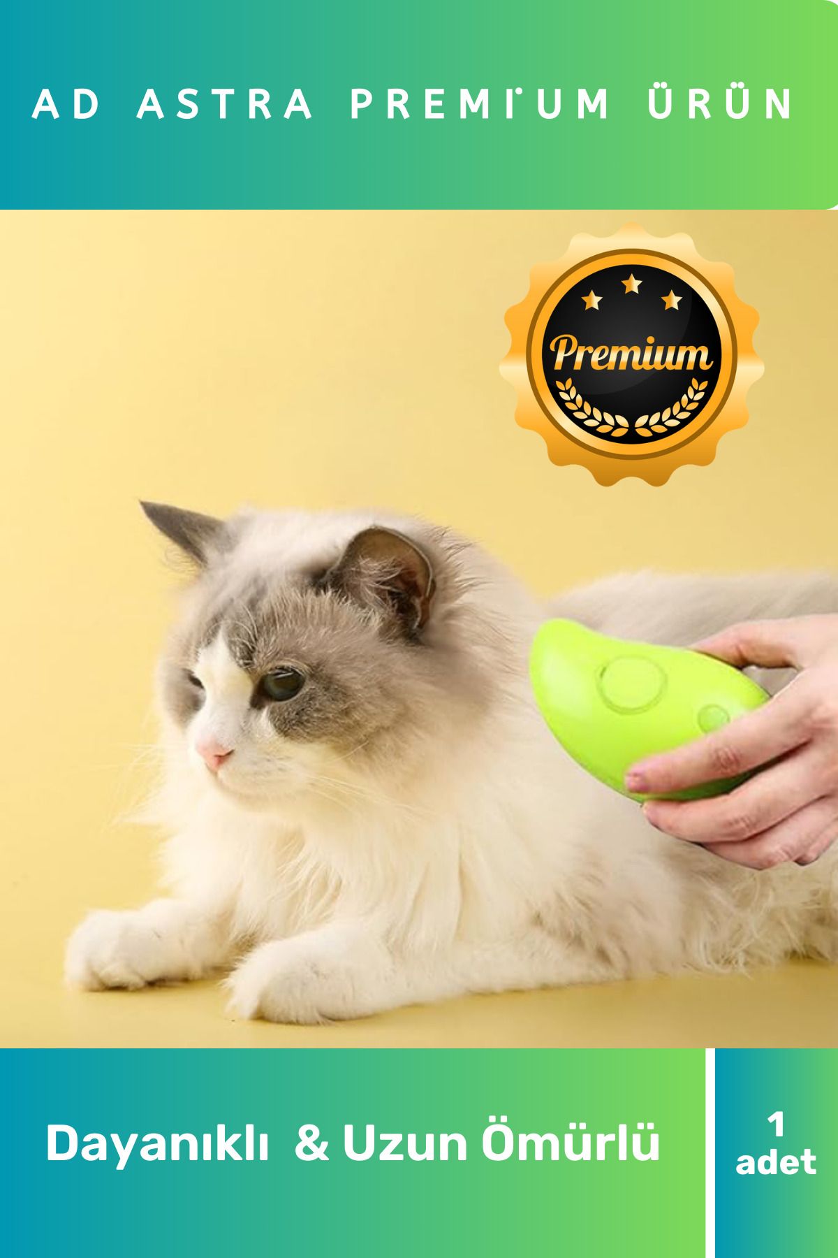 grey cat Premium Ürün BuharlıKedi Köpek Tarağ...