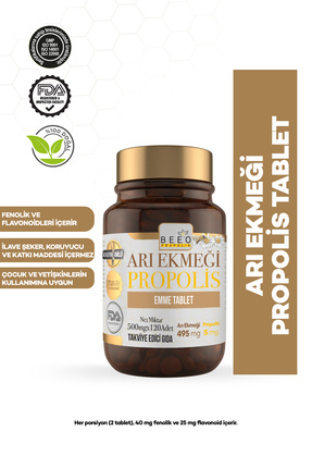 Bee’o Up Arı Ekmeği Propolis Emme Tablet 500mgx120 Adet Image 0
