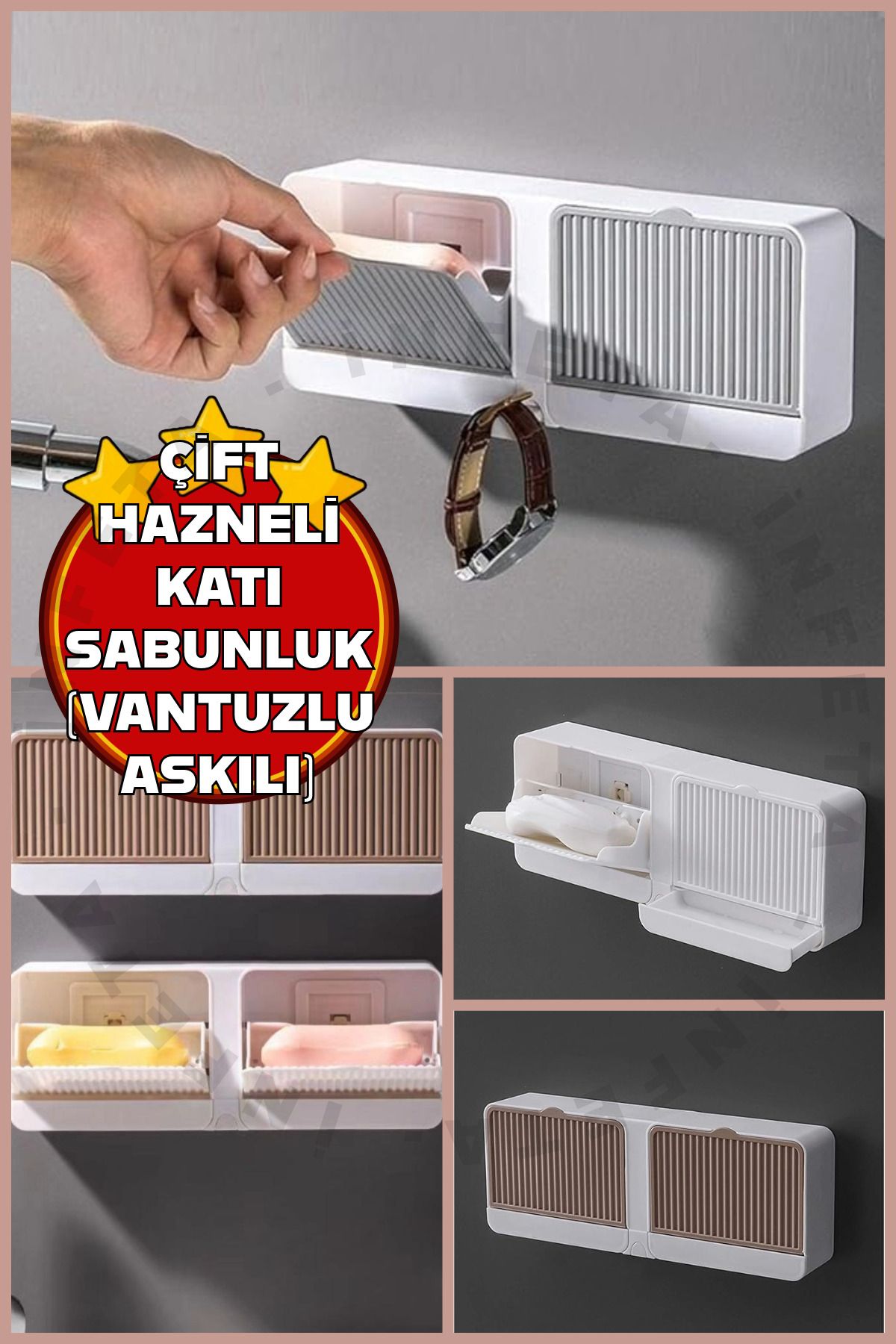 İnfeta Yapışkanlı ÇiftHazneli 2 li Set Sabunl...