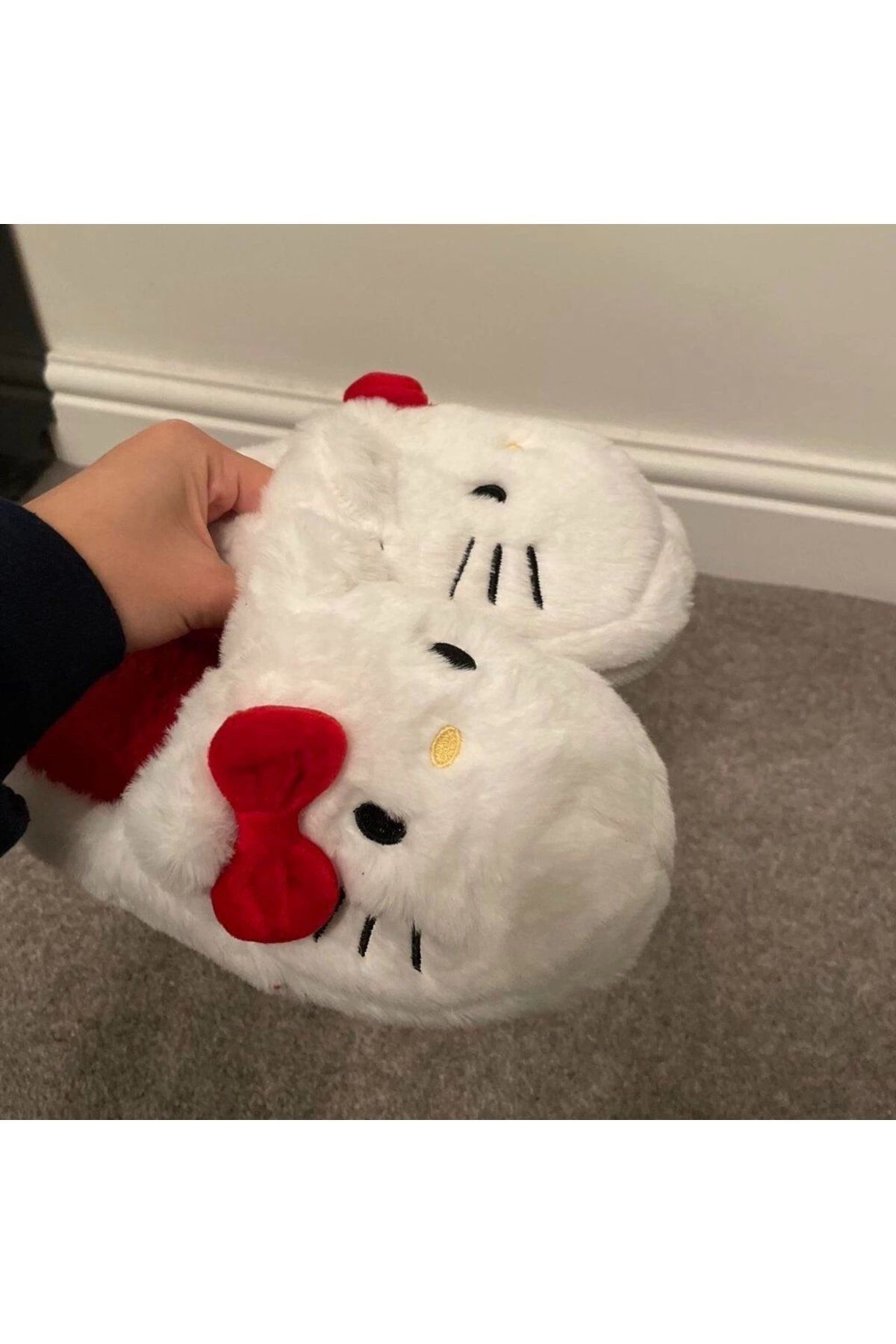 Hello Kitty Yumuşak Tüylü Peluş Panduf Terlik