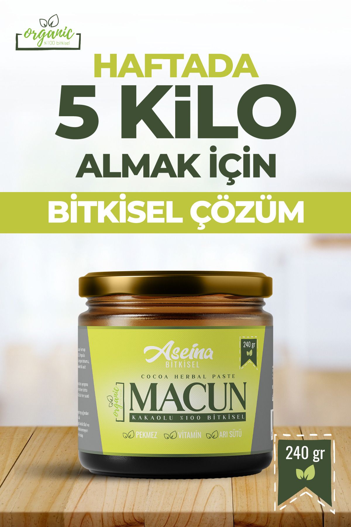 Kilo-aldırıcı- İştah Açıcı Kakaolu,pekmez,arı Sütü Bal ve Vitamin Kilo Alma Macun