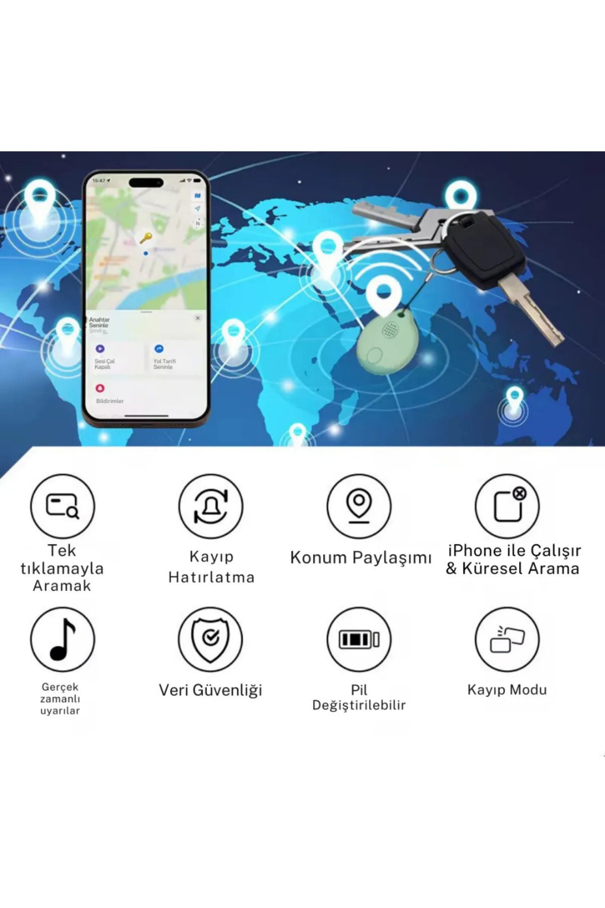 Akıllı Takip Cihazı Airtag Gps Ios Android Uyumlu Bul Uygulama Taşınabilir Takip Cihazı