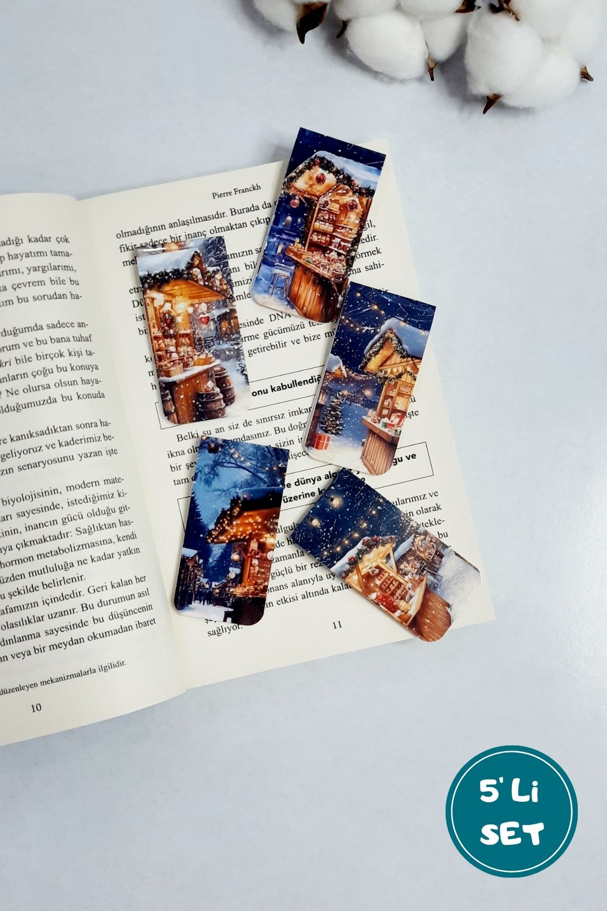 Kış Kar Orman Doğa Mıknatıslı Kitap Ayracı Magnetic Bookmark / 5 Li Set- Yılbaşı Karne Hediyesi