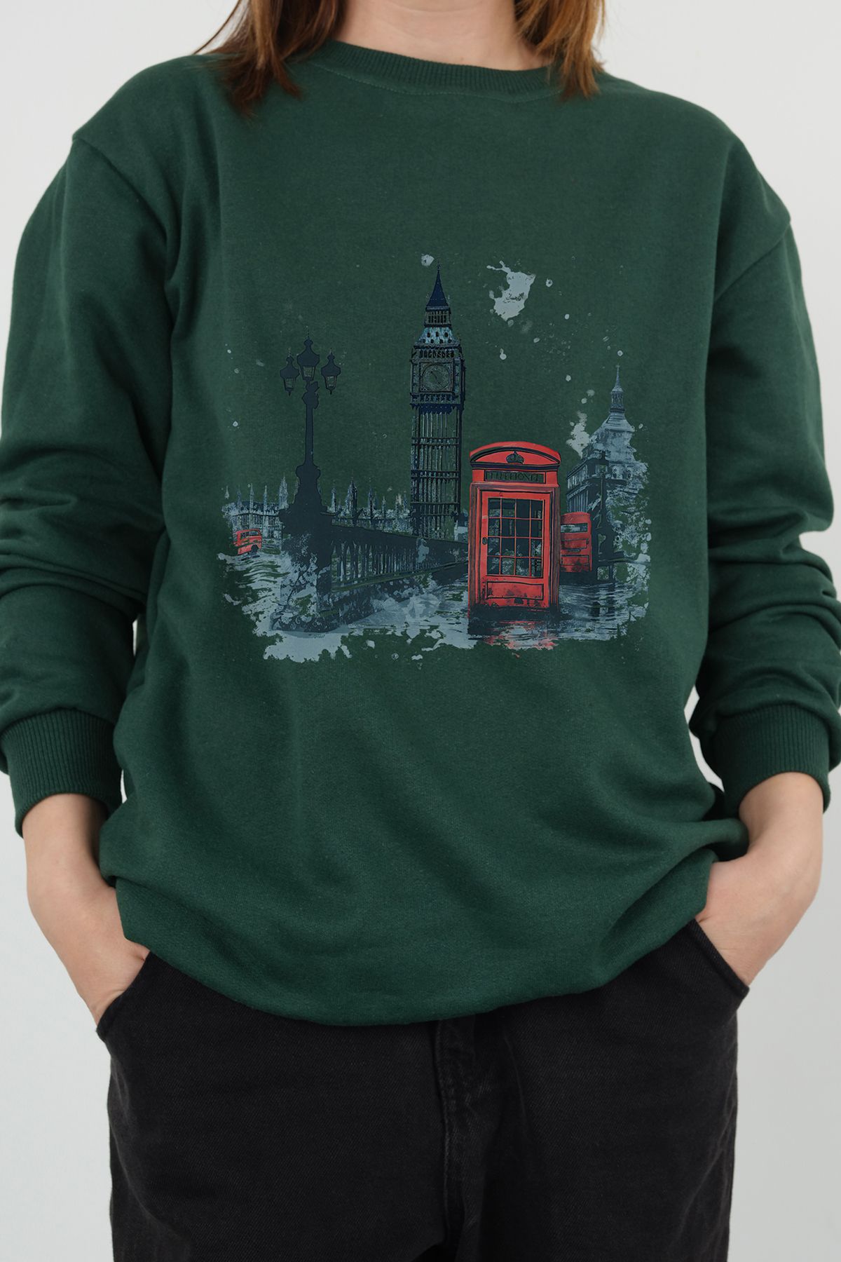 Butik İki İplik SweatshirtYeşil London