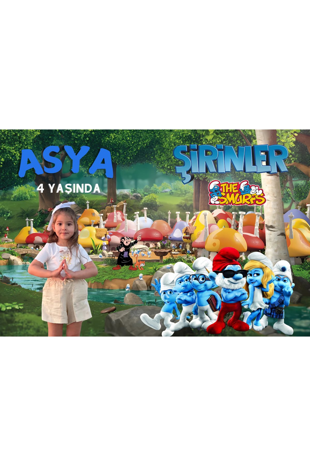 arduçlazer Şirinler SmurfsDoğum Günü Afişi Br...