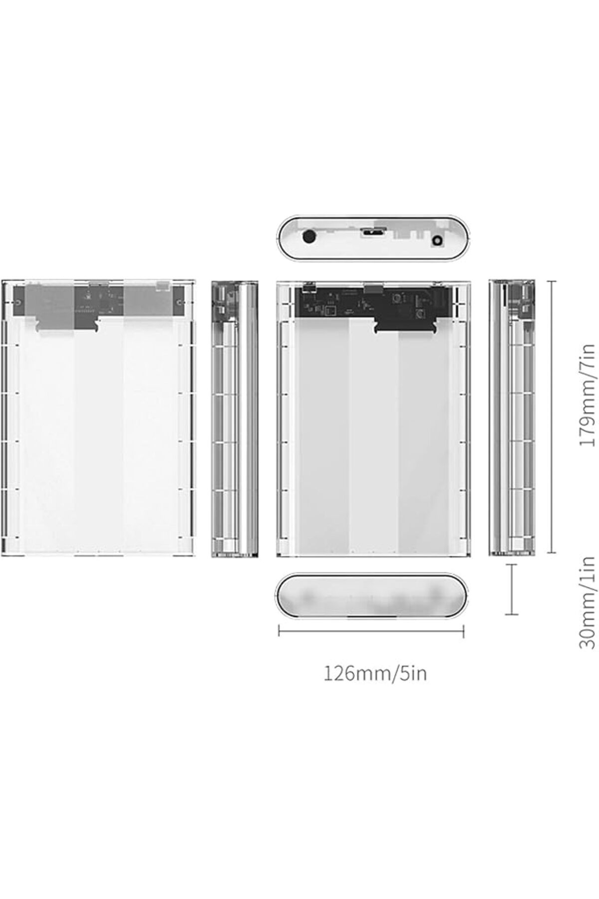 ORICO USB 3.0 Micro B Şeffaf 2.5” 3.5” inch SATA SSD Hard Disk Kutusu