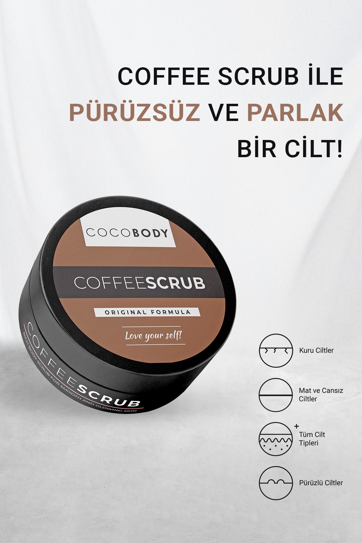 Coffee Scrub & Coffee Lotion - Antioksidanlı, Çatlak ve Selülit Onarıcı, Çilek ve Batık Giderici Set