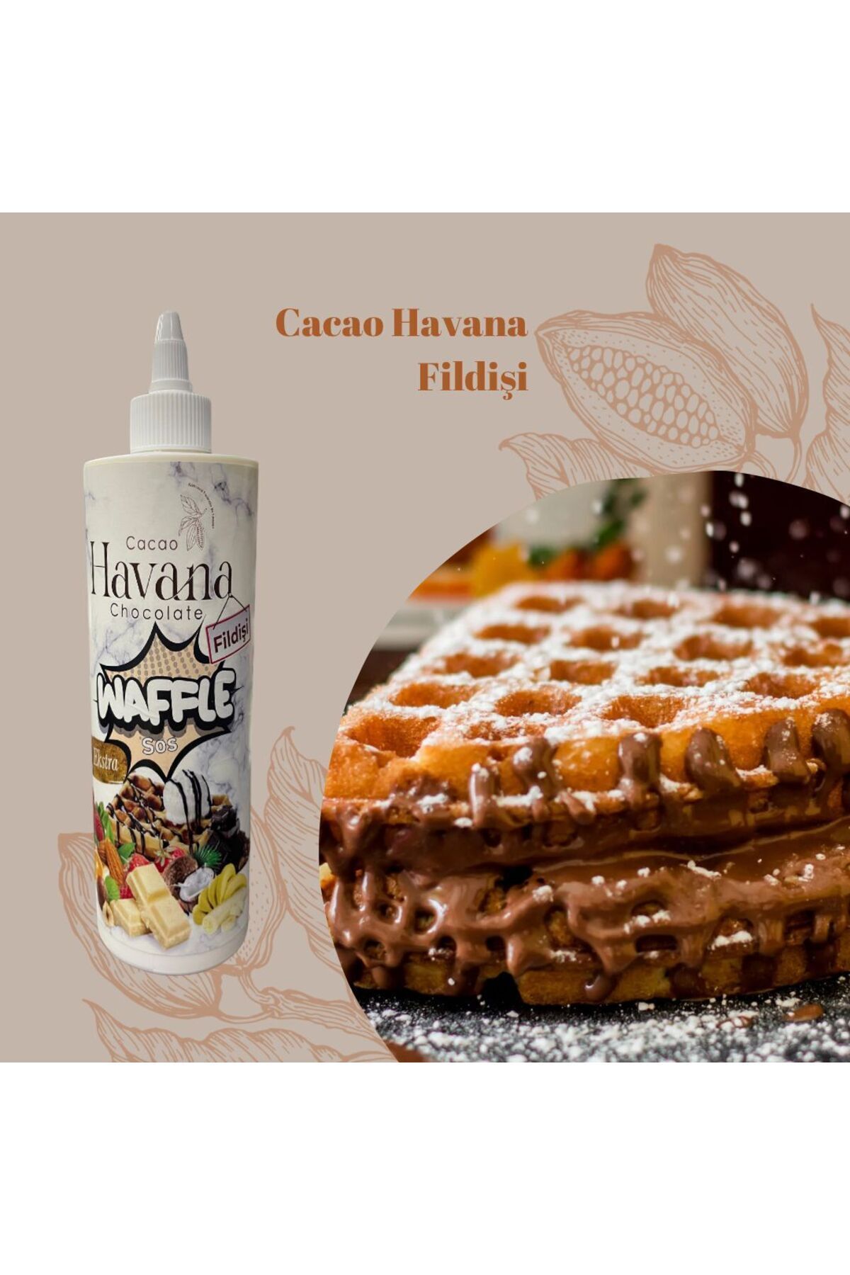 Beyaz Çikolata (Fildişi) Waffle Sos & Krep & Pankek Çikolata Sos 400 Gram