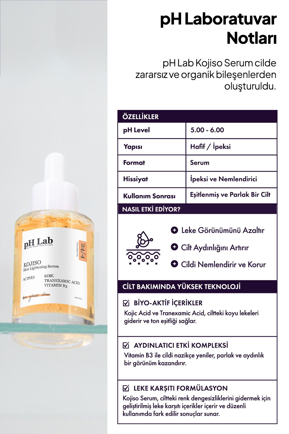 Phlab Kojiso Kojic Asit Serumu, Zerdeçal Ve Kojik Asit Etkisi Ile Leke Karşıtı Serum