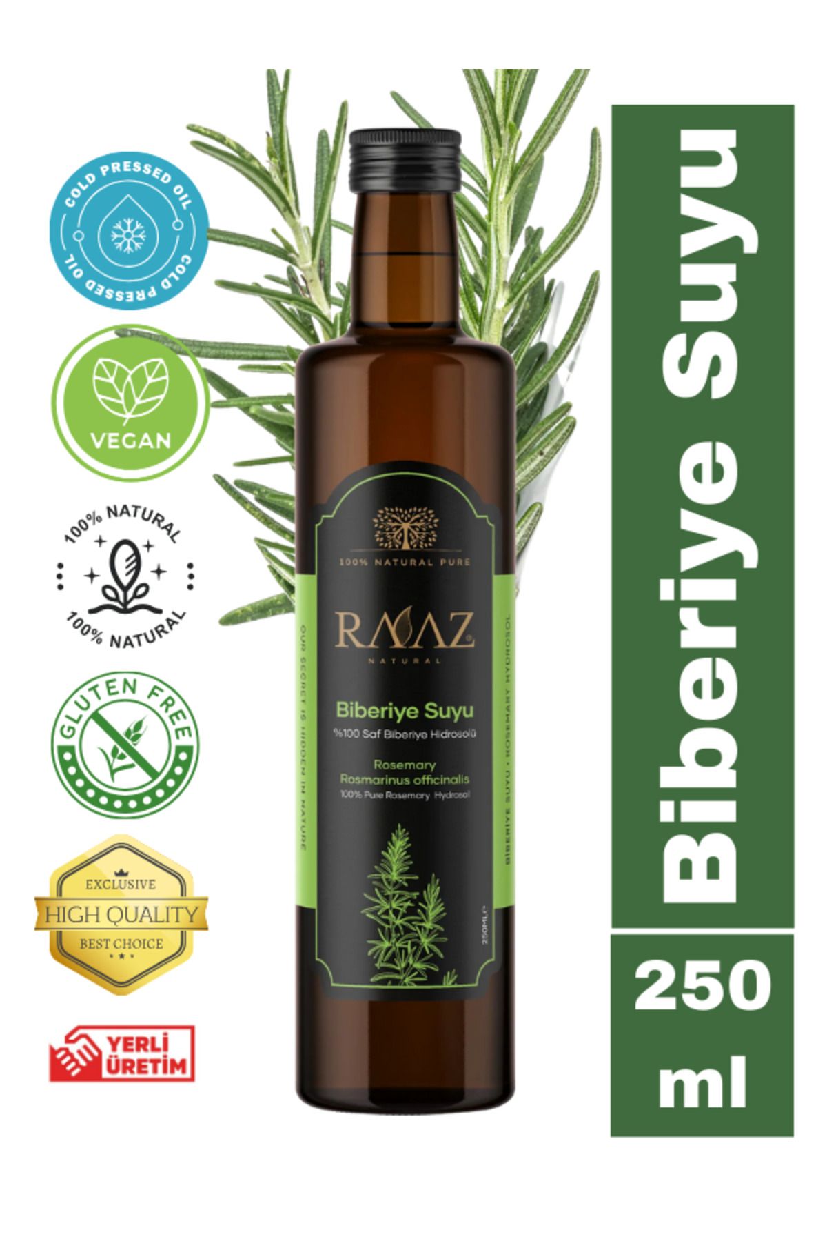 RAAZ Biberiye Suyu %100 Saf250ml Rosemary Wat...