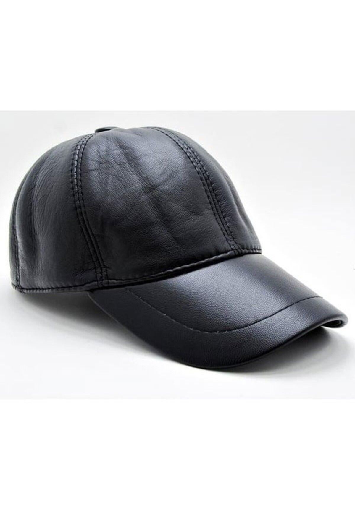 LİNOTTİ SİYAH DERİ BEYZBOLCAP ŞAPKA UNISEX