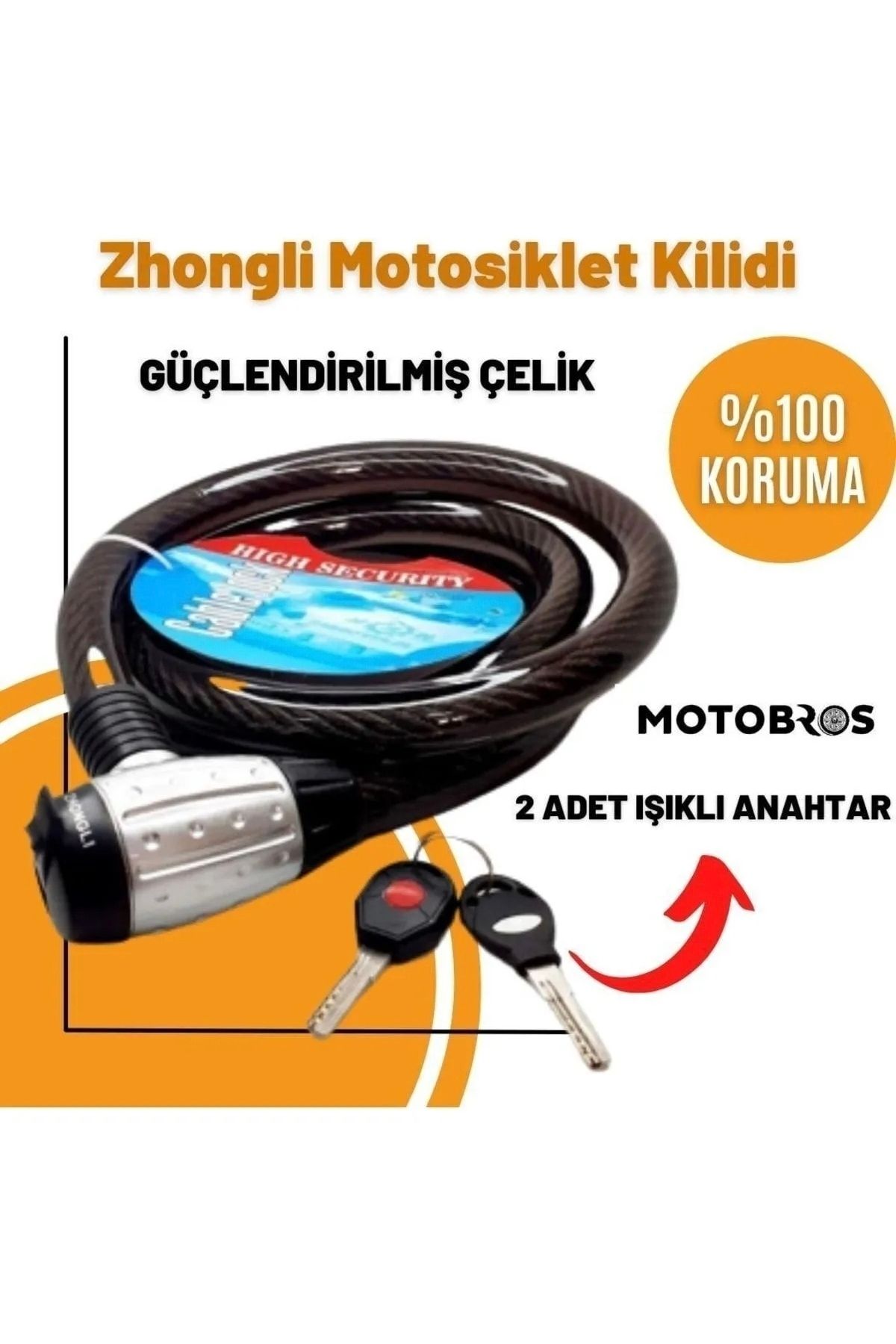 Monero Zoli Motosiklet KilidiÇelik Güçlendiri...