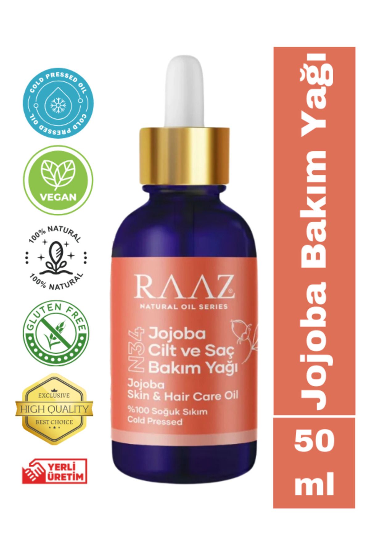 RAAZ N 34 Jojoba Cilt Ve SaçBakım Yağı 50 ml...