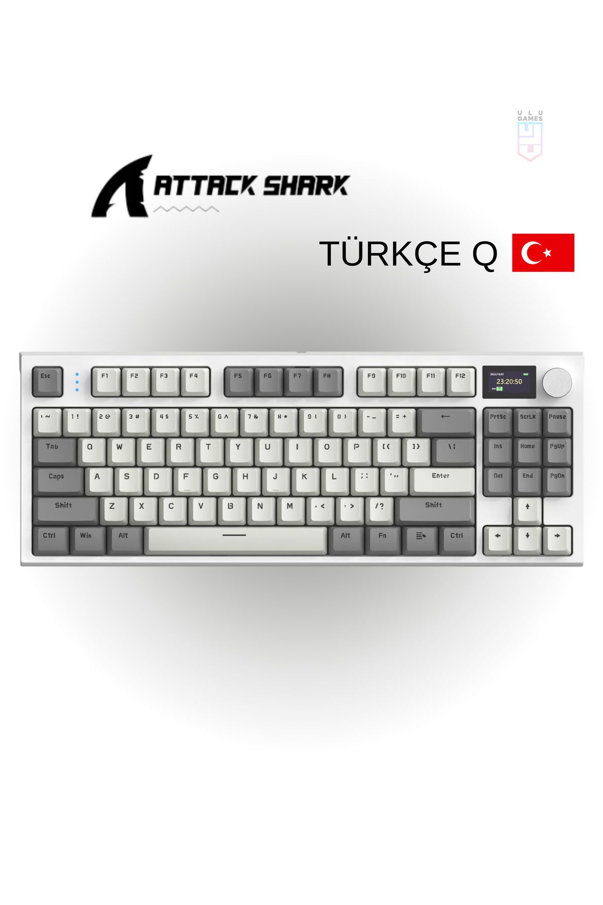 ULUGAMES Attack Shark K86TÜRKÇE Ekranlı Kablo...