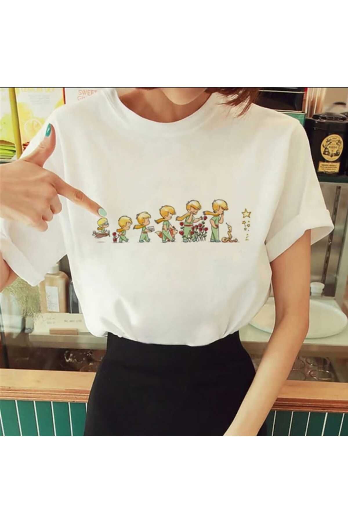 Küçük Prens Baskılı Oversize Salaş Boyfriend T-shirt 1