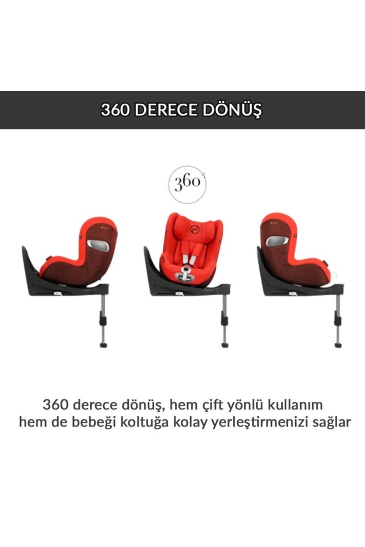 Sirona Zi isize Plus (soho grey) 360 derece dönen Adac ödüllü isofix bebek oto koltuğu 0-18 kg