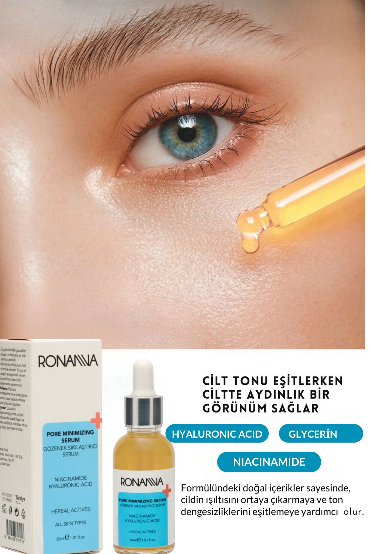 Gözenek Sıkılaştırıcı Niasinamid Hyaluronic Acid Bakım Serumu 30ml