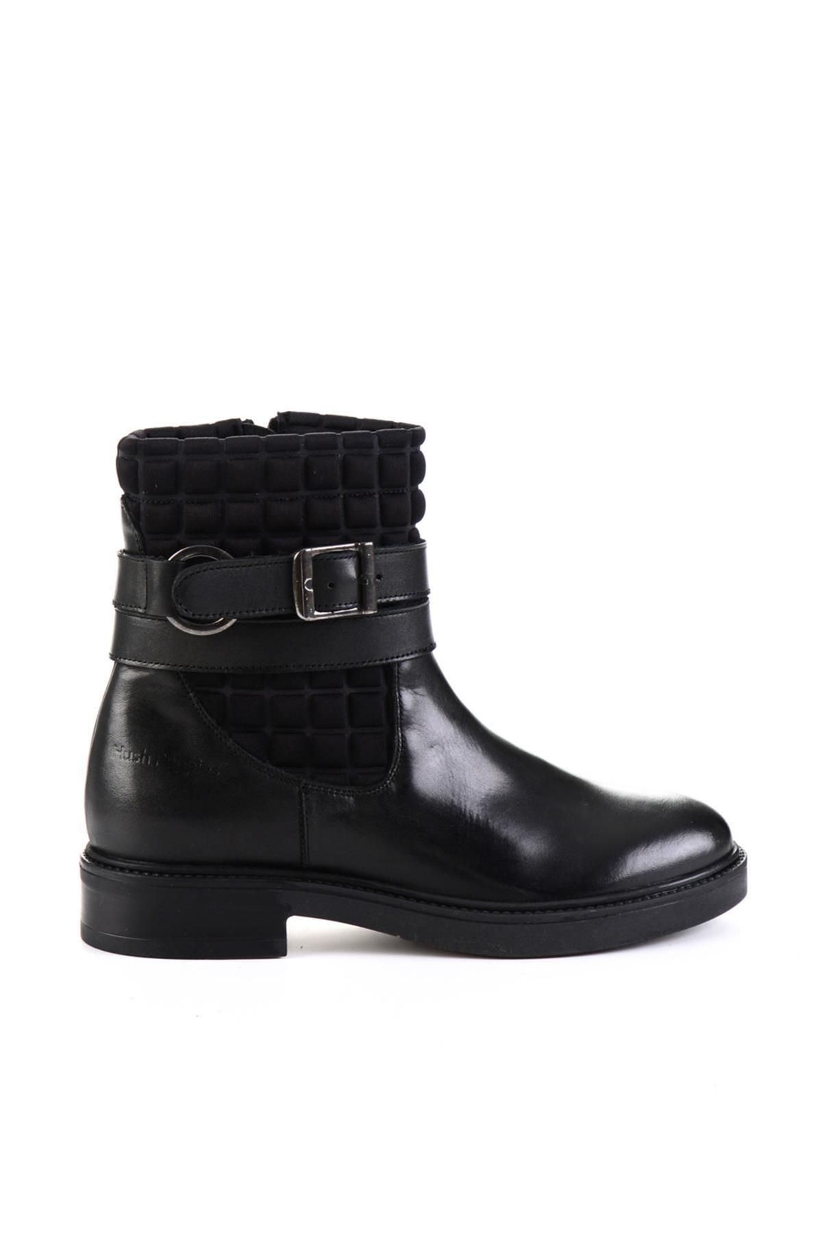 Black Hakiki Deri Kadın Bot & Bootie K0897181303