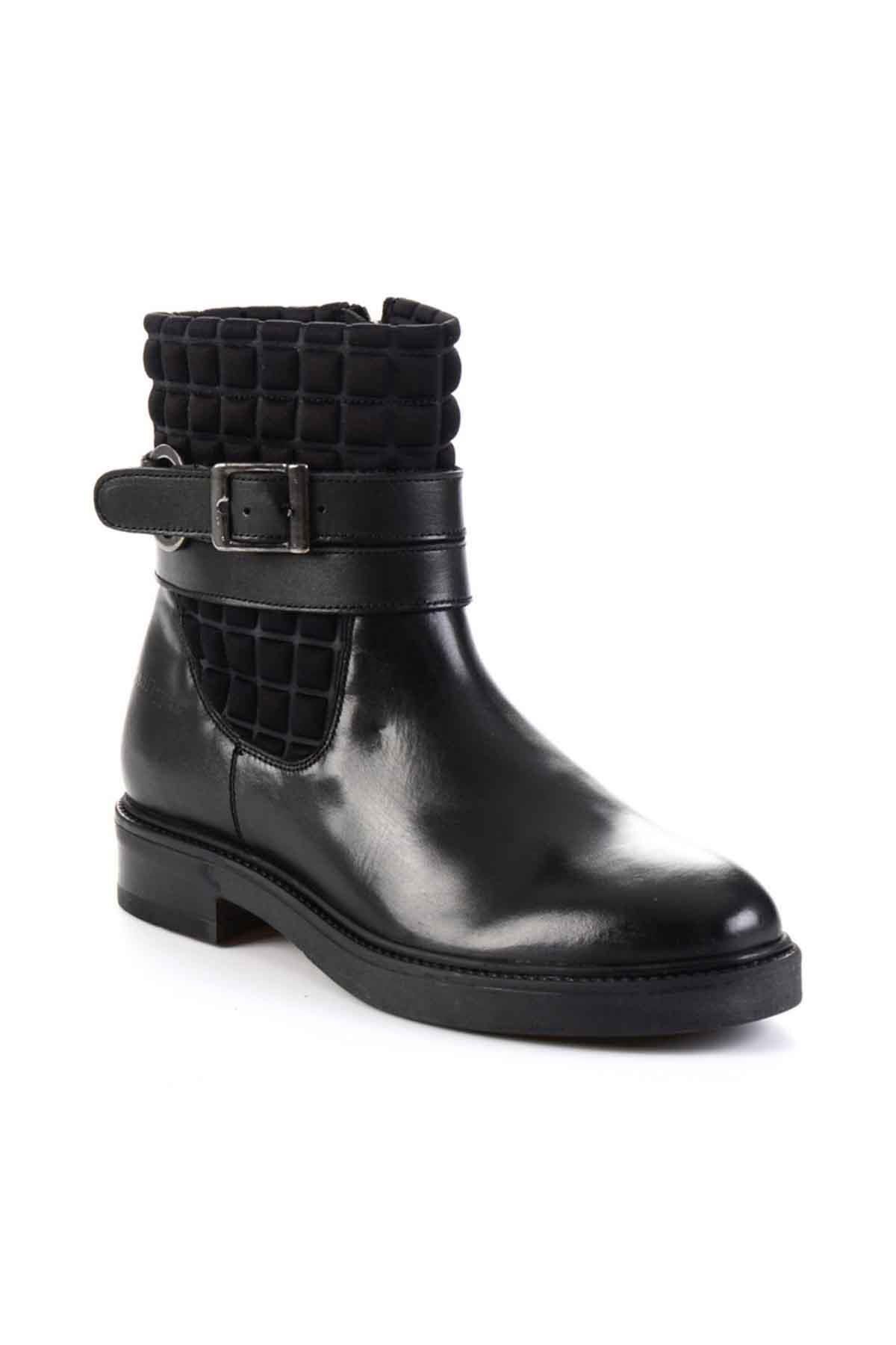 Black Hakiki Deri Kadın Bot & Bootie K0897181303