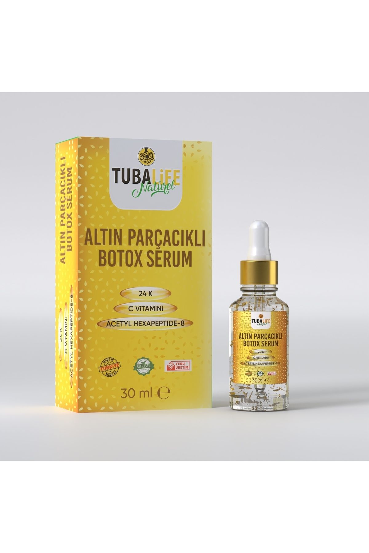 24k Altın Parçacıklı Kırışıklık Karşıtı Botoks Etkili Cilt Bakım Serumu - Yaşlanma Karşıtı - 30 ml