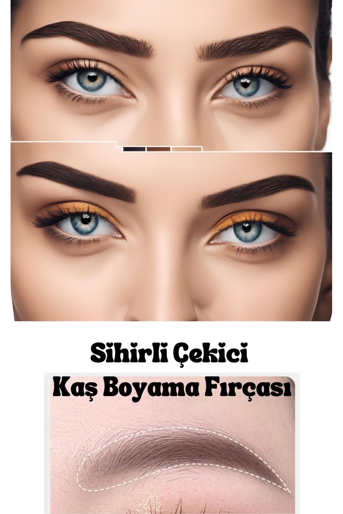 Çekici Kaş Fırçası Dumanlı Göz Farı Kalemi Fırçası Eyeliner Çekme Burun Kontur Makyaj Fırçası