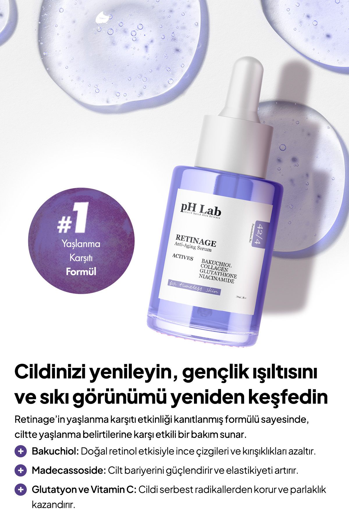 Phlab Retinage Anti Aging Yaşlanma Karşıtı Yüz Serumu, Kırışıklık Karşıtı Serum