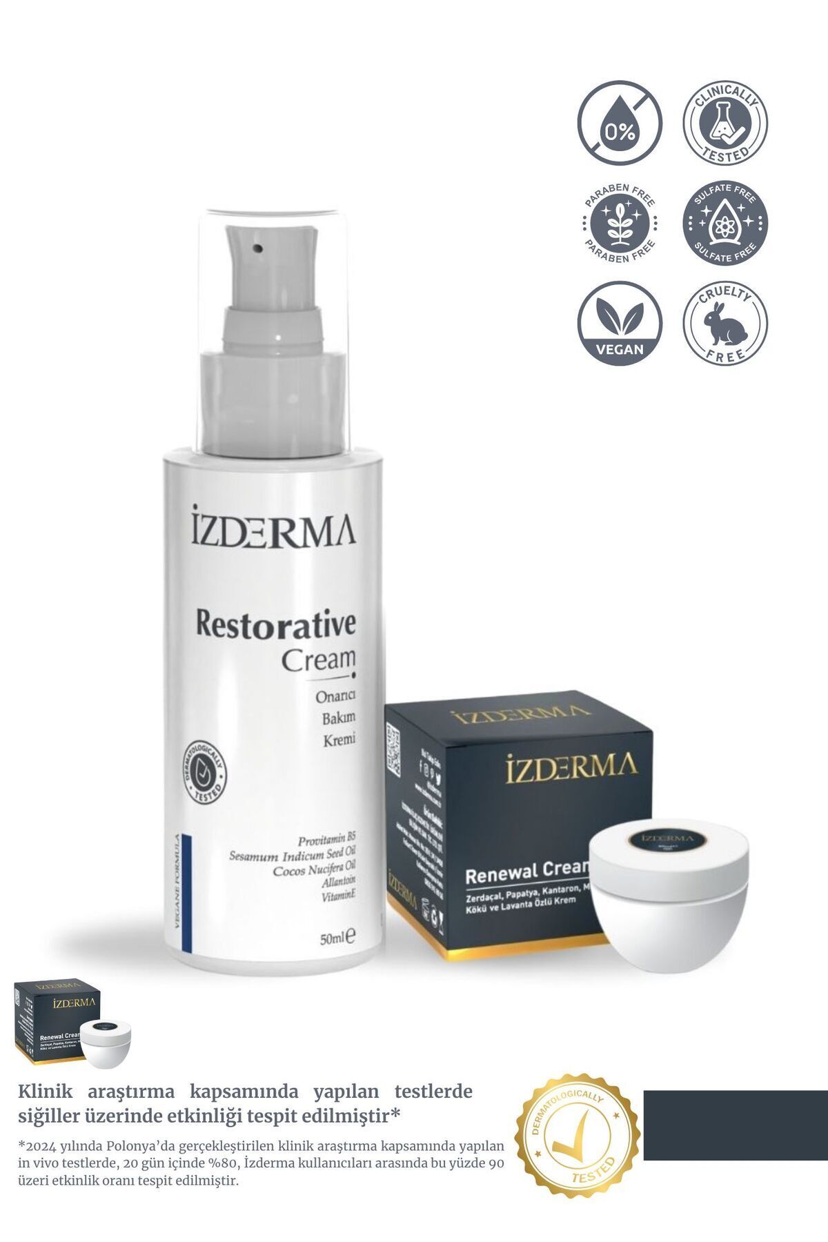 izderma Renewal Cream Ve CiltOnarıcı Bakım Kr...