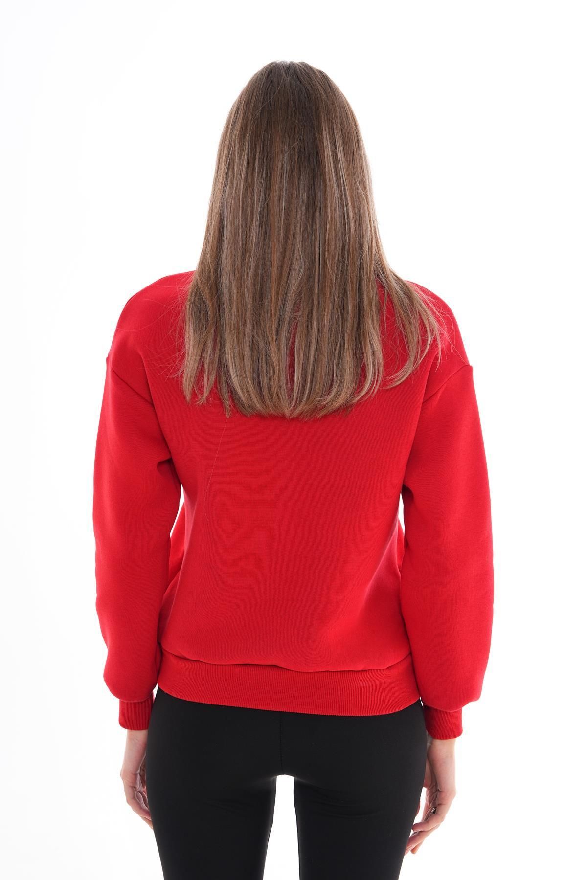 Kadın Nazar Boncuğu Nakışlı Üç İplik Sweatshirt 245310 -